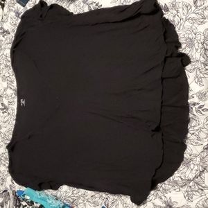 Black button front shirt